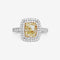 Bague Bague en diamant coussin VS2 jaune fantaisie de 2,02 carats HRD 58 Facettes 22609R