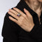 Bague Bague hibou vintage en or jaune 14 carats avec améthyste, topaze bleue et diamant, taille 6, bande large 58 Facettes G13155
