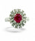 Bague 52 Bague ancienne en or blanc rubis et diamants 58 Facettes