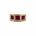 Bague 56 Bague Tank or jaune rubis diamants 58 Facettes 89-GS29617