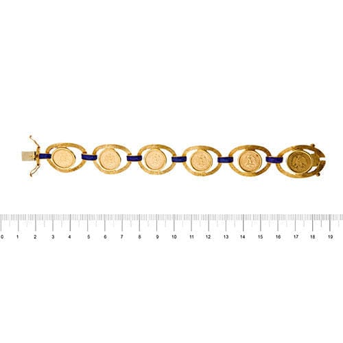 Bracelet Bracelet en or jaune avec émail et pièces de monnaie 58 Facettes 36092
