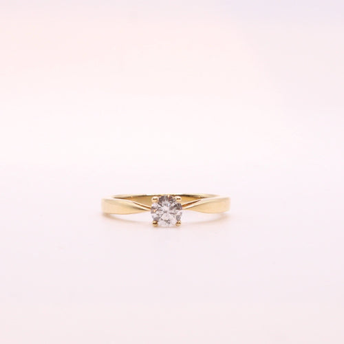 Bague 50.5 Solitaire or jaune diamant serti 4 griffes 58 Facettes