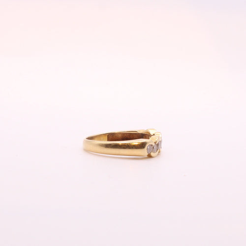 Bague Alliance Demi-tour diamants sertis sur or jaune 58 Facettes
