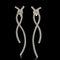 Boucles d'oreilles en or blanc, diamants naturels