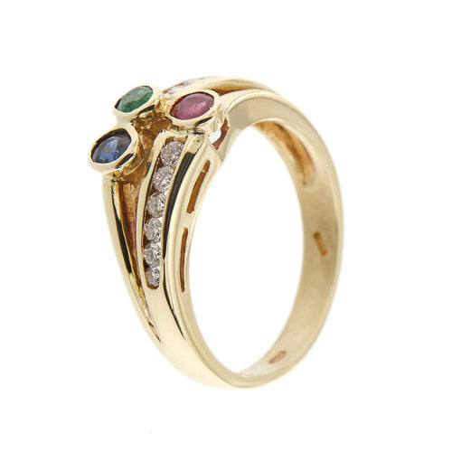 Bague Bague avec rubis, émeraude, saphir et diamants 58 Facettes 30024