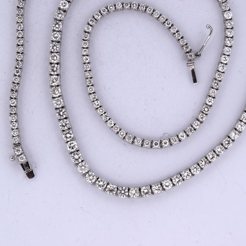 Collier Collier tennis en or blanc avec diamants 58 Facettes