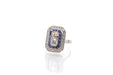 Ring 52 Vintage ring with calibrated diamonds and sapphires 58 Facettes 25642