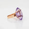 Bague Bague vintage des années 60 en améthyste 17,50 ct en or rose 18 carats, bijoux de cocktail marquise, taille 6,5 58 Facettes G13498