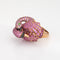 Bague Flamant Rose Double Or Rose et Saphir Rose