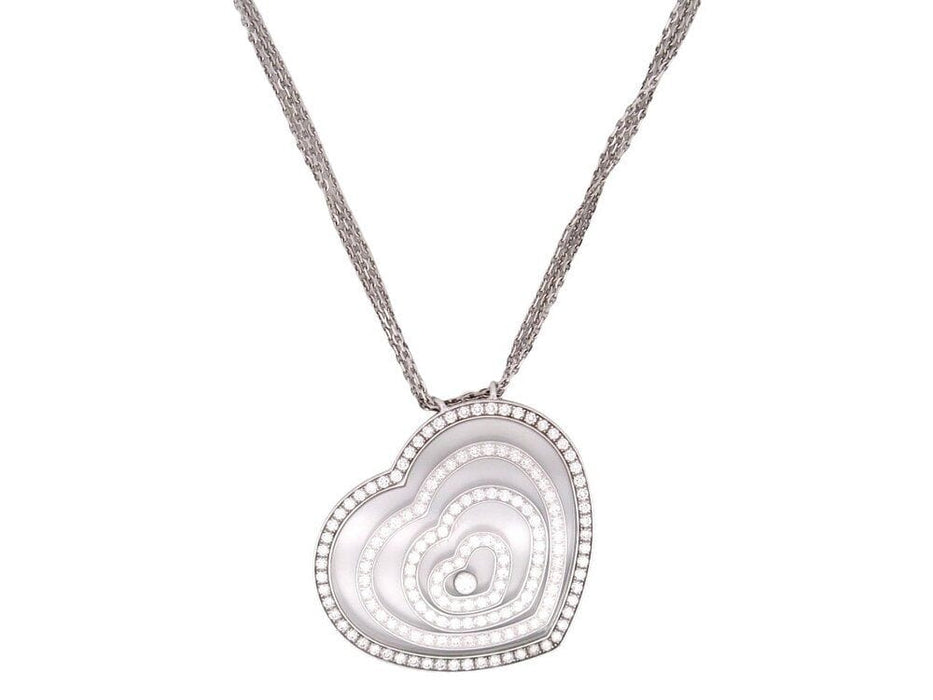 Collier collier CHOPARD happy spirit 4 coeurs 154 diamants 2 or blanc 58 Facettes 264347