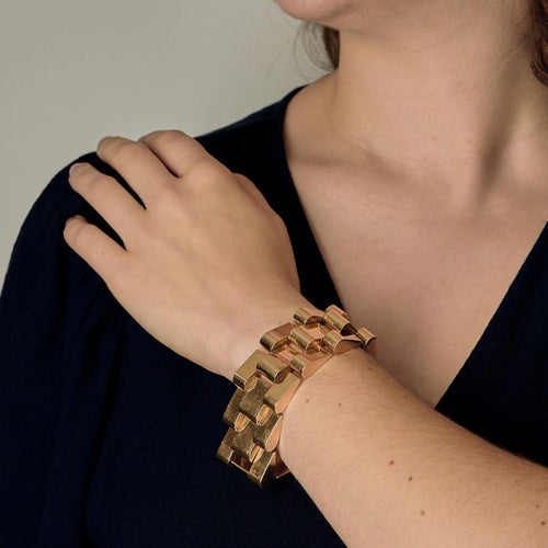 Bracelet Bracelet Tank en or jaune 58 Facettes VIL0940