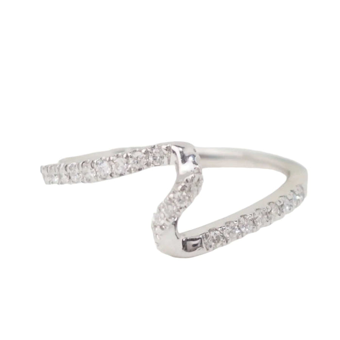 Bague 54 Bague Zig Zag or blanc diamants 58 Facettes 32749