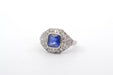 Bague 54 Bague saphir 1,51cts et diamants en platine 58 Facettes 26083-26029