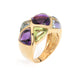 Bague 46 Amethyst and Peridot Ring Harlequin Band Estate Yellow Gold 58 Facettes G13159