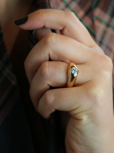 Bague 60 Bague jonc vintage or jaune diamant 58 Facettes 1087.26