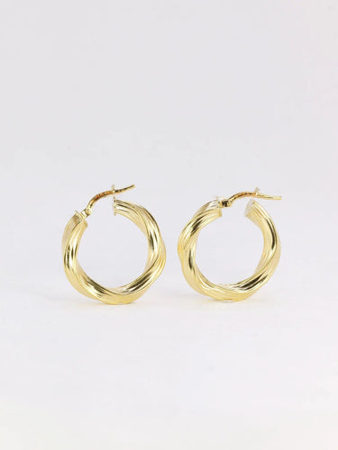Boucles d'oreilles Créoles torsadées vintage or 58 Facettes J274