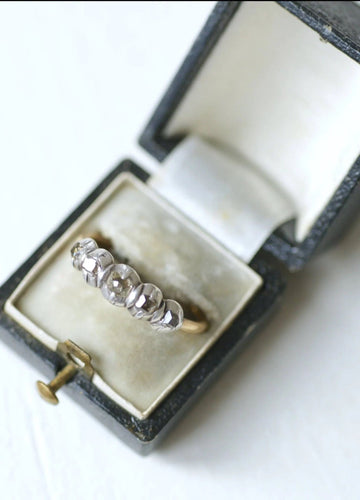 Bague 59 Bague jarretière diamants taillés en table 58 Facettes