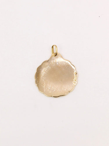 Pendentif Médaille amour Augis espagnole Mas que ayer Menos que manana or jaune rubis 58 Facettes J516