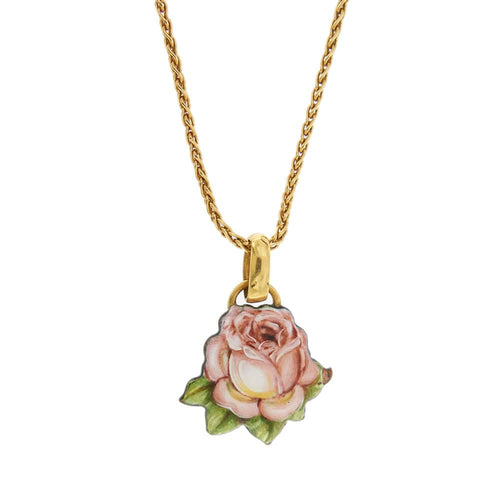 Collier Collier avec rose émaillée 58 Facettes 33328