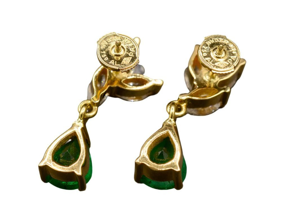 Boucles d'oreilles Boucles d'oreilles diamants émeraudes 58 Facettes C1907