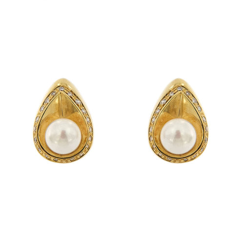 Boucles d'oreilles en perles et diamants