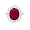 Bague 54 Bague Pompadour rubis, platine, or blanc, diamants. 58 Facettes 33832