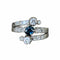 Bague 54 Bague or blanc avec saphir et diamants 58 Facettes 267