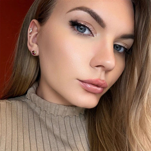 Boucles d'oreilles Puces D'oreilles or jaune et rubis 58 Facettes 2-BOF1-GS34788-6