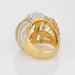 Ring 47 Fluted Ring Rock Crystal Diamond Dome Cocktail Vintage Gold 58 Facettes G11967