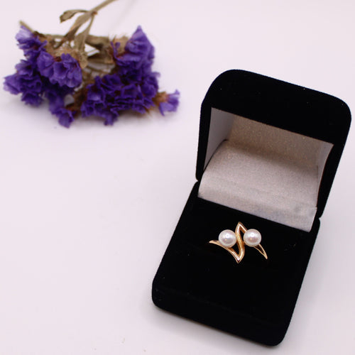 Bague Bague Toi et Moi or jaune 18k et perles de culture 58 Facettes