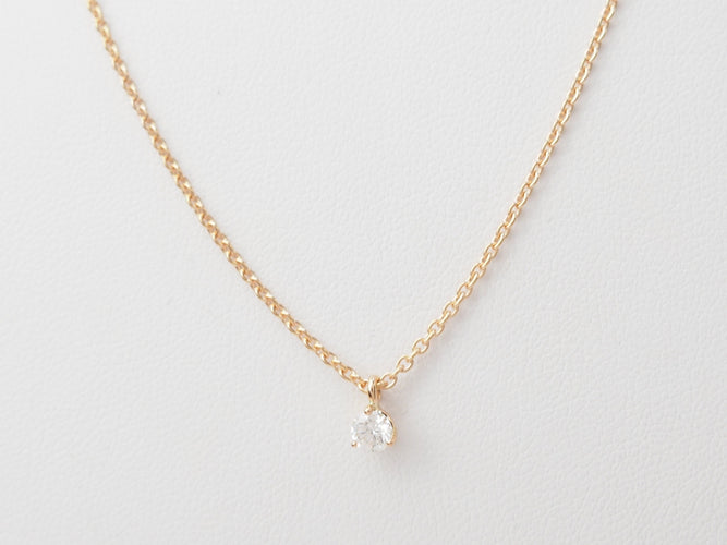 Collier collier solitaire en or rose et diamant 58 Facettes 3GR18