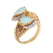 Bague 47 Bague diamant opale années 60 Toi et Moi vintage or jaune 58 Facettes G13973