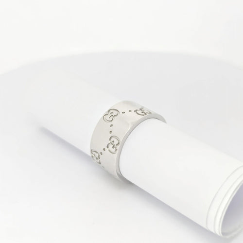 GUCCI - Bague Icon or blanc