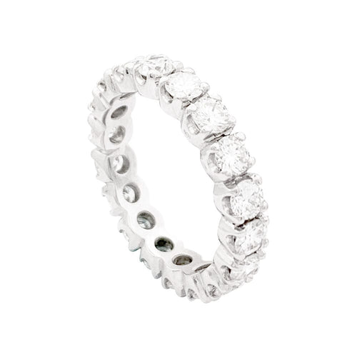 Bague 55 Alliance tour complet or blanc, diamants. 58 Facettes 33767