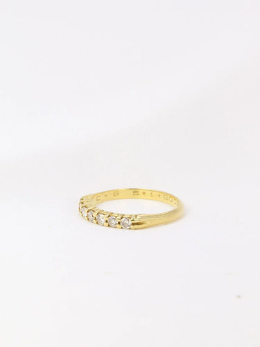 Bague 52 Demi-Alliance américaine en or jaune et diamants 0.2 ct 58 Facettes J114