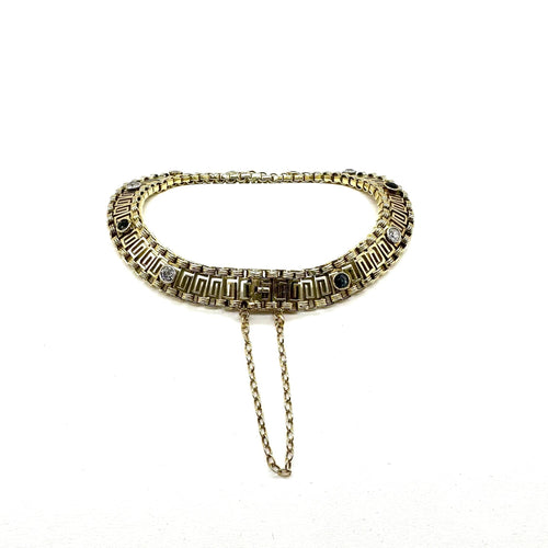 Bracelet Bracelet or jaune, saphirs et diamants 58 Facettes Z1351550