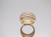 Ring 53 Yellow gold ribbon ring, triple row of diamonds 58 Facettes