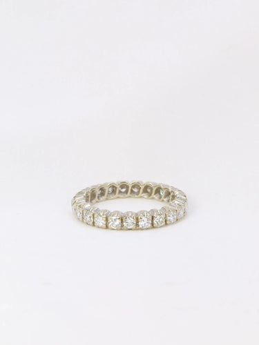 Bague 54 Alliance américaine or blanc diamants 1,38 ct 58 Facettes J65