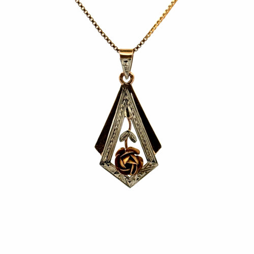 Pendentif Pendentif ancien or jaune et or blanc 58 Facettes 2-PEF2-GS34788-1