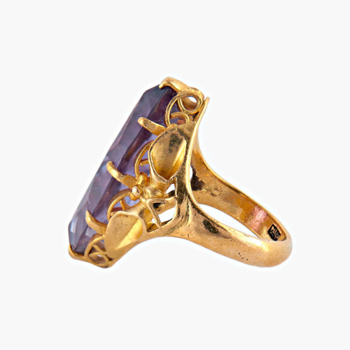 Bague 49.5 / Or Jaune / Améthyste BAGUE MARQUISE "FANTASY" OR & AMETHYSTE 58 Facettes BO/220018 RIV