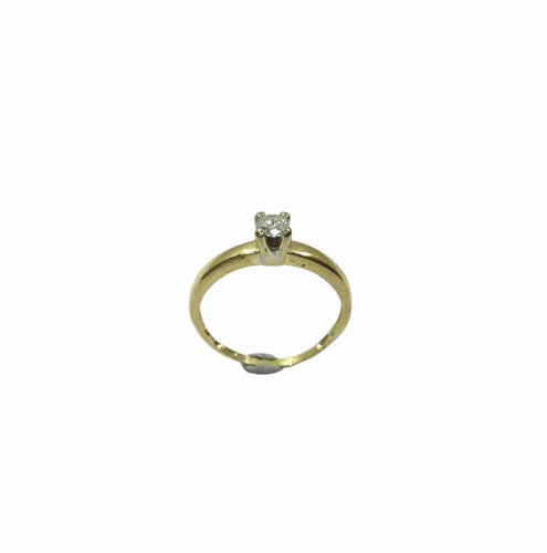 Bague 53.5 Bague Solitaire Or Jaune Diamant 0.14ct 58 Facettes