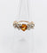 Bague jarretière antique en or rose 18k et platine, citrine et diamants