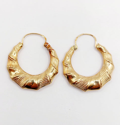 Boucles d'oreilles Créoles art déco or rose 58 Facettes A05375