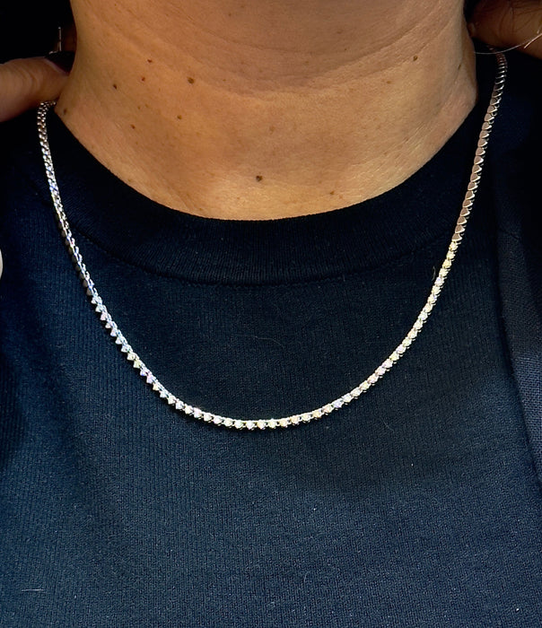 Collier rivière de diamants or blanc