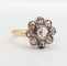 Bague marguerite antique or 18k diamants taille rose (circa 1900) 58 Facettes A06414
