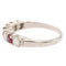 Bague demi alliance Or blanc Rubis, Diamant