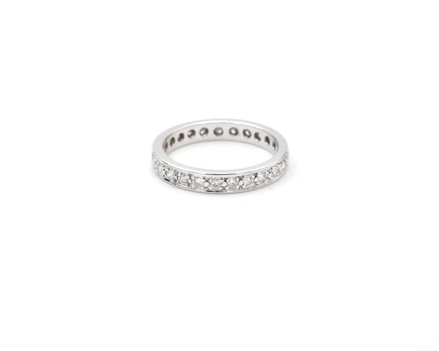 Bague Bague d'éternité en or blanc sertie de diamants de 0,75 ct 58 Facettes 14583