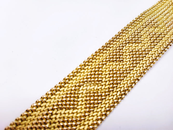 Bracelet Bracelet ruban souple en or jaune, maille polonaise 58 Facettes Bra.Polon.1762