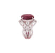 Bague 53 Bague en or blanc, sertie d'une importante tourmaline rouge intense ( Rubellite ) 58 Facettes