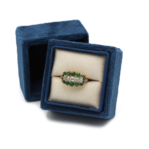 Bague 47 Bague - Or jaune, diamants et émeraudes 58 Facettes 1092